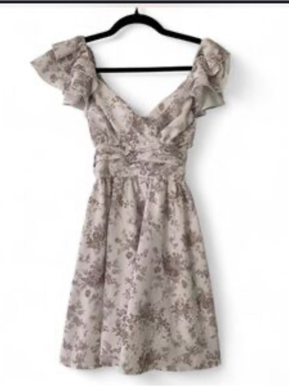 Altar'd State Cream Dress with Taupe Floral Print